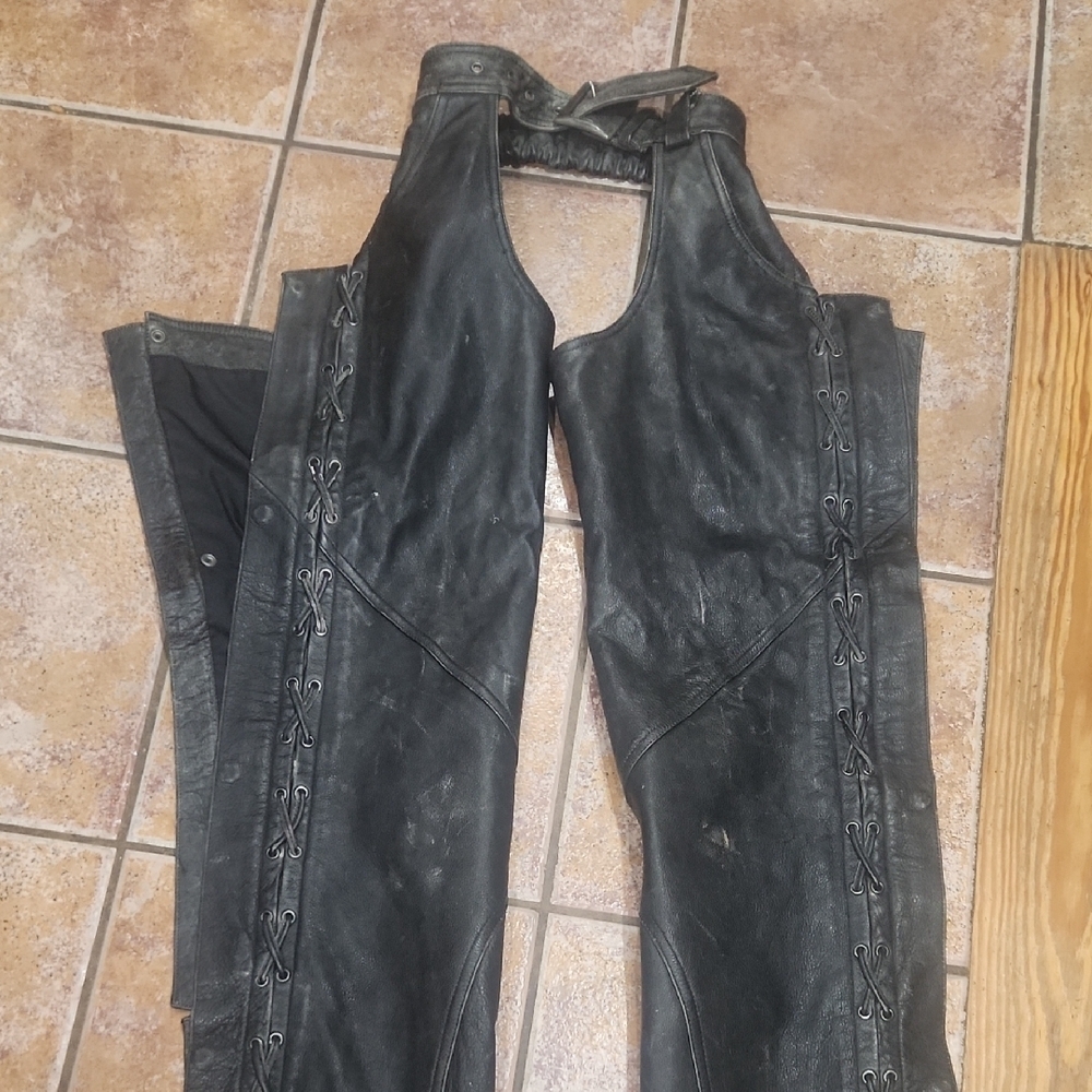 Harley Davidson Women's Black Leather Chaps. Womens XS